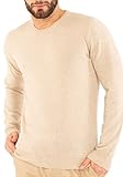 Marine Cashmere - O'Neck aus 100% Kaschmir für Herren, Pullover mit Rundhalsausschnitt, Made in Italy (Sand - M)