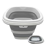 Faltbarer Eimer 5 Liter, tragbarer Faltbarer Reinigungseimer (mit Griff), platzsparender Eimer, geeignet für Zuhause, Outdoor, Camping, Autowäsche, Lavendel