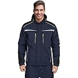 BWOLF DAYTONA ICE Arbeitsjacke Herren Winter Softshell Jacke Herren Reflektierende Arbeitsjacke Herren (DE/NL/SE/PL, Alphanumerisch, 3XL, Regular, Regular, Blau)