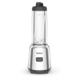 Tefal Mix und Move Mini-Standmixer, 300 Watt, 2 Flaschen To-Go in Premium Tritan, kompaktes Design, einfach zu reinigen, abnehmbare Klingen, Einknopfbedienung, Silber/Grau, BL15FD