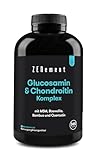 Glucosamin & Chondroitin Hochdosiert, 365 Kapseln mit MSM, Boswellia, Bambus und Quercetin - trägt zu einer normalen Kollagenbildung bei- Laborgeprüft, ohne Zusätze - Zenement