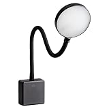 SEBSON LED Steckdosenlampe dimmbar schwarz, Leuchte für die Steckdose 4W, Steckerleuchte mit Schwanenhals flexibel neutralweiß 4000K - Leselampe, Nachtlicht