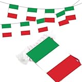 Italien Flagge Rechteck Girlande,Italien Flagge Girlande,Italien Flagge Nationalflagge,Wimpelkette Italien Fahnen,Italien Banner,Flagge Italien Girlande,Für Partydekoration,14X21cm,5 Meter,20 Stück