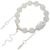 ibasenice Elegantes Damen Armband mit Perlen und Schlangenanhänger Feine Handarbeit Modisches Schmuckstück für Alltag Party und Büro Symbolisches Glücksarmband mit Steinperlen und