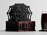 Arachnis Untersetzer-Set – Spinnennetz mit Spinnenhalter | Halloween Tischdeko, Gothic Home Decor
