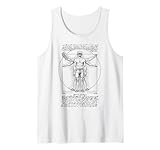 Gamer Gaming Vitruvian Man Leonardo Da Vinci Vintage Spiel Tank Top