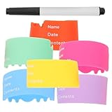 FUNOMOCYA Babyflaschen-silikonhüllen Bunte Schreibbare Namensetiketten Wärmeschutz Junge Mädchen Flaschenschutzhüllen für Geeignet Kit für Kindertagesstätte und Krippe