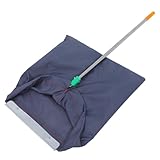 AKOOSY Windfester Großer Gartenabfallsack mit Langem Griff Robuste Wiederverwendbare Kehrschaufel für Laub und Rasensammlung Dunkelgrau