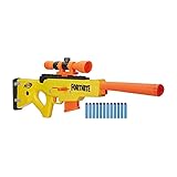 NERF Fortnite BASR-L Blaster mit Bolzen-Action, Enthält abnehmbares Fernrohr, 6-Dart Clip-Magazin, 12 Nerf Elite Darts, Kunststoff, Orange/Gelb/Schwarz/Grau/Blau/Lila, 76.2 x 6.67 x 26.03 cm