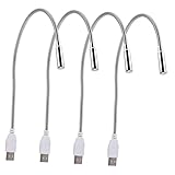 Yardenfun 4Stücke USB Licht Flexible Gooseneck Schreibtischlampe mit Augenschutz für Laptop und PC Leselampe für Büro Schlafzimmer und Wohnzimmer als
