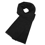 lifwimner Winter Schal für Herren, Classic Halswärmer Männer 180x30 cm Herrenschal Winter, Warmer weicher Wollschal für den Winter Herbst(Schwarz)