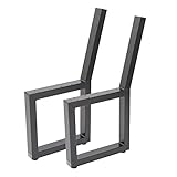 Bankgestell Sitzbank Bank Stuhl Esstisch Sitzecke Metall DIY Gestell Gartenbank (2er-Set, Schwarz matt RAL 9005)