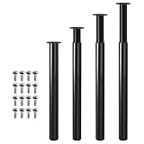 Jopassy 4er Set Tischbeine Metall,Schwarz Tischfuß Höhenverstellbar 710-1100mm, Tischfuss für möbel mit Schrauben, | Belastbar bis 200KG, für Sofa Möbelfüße Schreibtisch tischfüße