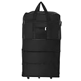 VALICLUD Faltbare Gepäcktasche für Reisen, große Seesack für Reisen, Rucksack, Reisetasche, Reiserucksack, Reisetasche, Reisetasche, Nylon, Oxford-Stoff, Schwarz, Schwarz , 90.00X50.00X30.00CM