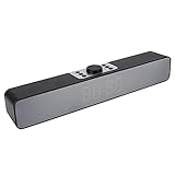 yomoe Kabellose Bluetooth-Lautsprecher, LED-Soundbar, TV-Wecker, Heimkino, Soundbar, FM-Radio, Computer-Lautsprecher, Schwarz