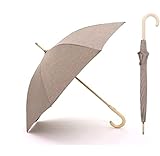 Tigrun Regenschirm Sturmfest Schirm Golfschirm Winddicht 8 Rippen Stockschirm Pappelholz Langer Hakengriff J Cane Umbrella Regenschirme (Color : Khaki, Size : 1)