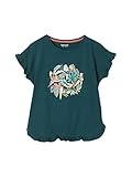 VERTBAUDET Mädchen-T-Shirt mit Pailletten und Rüschen, grün, 12 Jahre