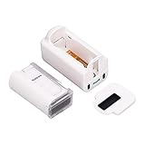 lonuo Taschendrucker, Maximal 10 W Mini Wireless Printer 300 DPI Genauigkeit Hohe Effizienz mit 500 MAh Akku für Barcode QR Code (Braune Patrone (essbare Tinte))