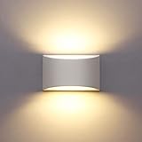 LED Wandleuchte Innen, 7W Weiß Gipsleuchte Modernes Design Wandlampe LED Licht Up und Down Wandlicht Spotlicht Warmweiß für Badezimmer, Wohnzimmer, Schlafzimmer, Flur (G9 LED Birne enthalten)