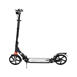 FUROMG Faltbarer Scooter,Klappbar Kick Scooter Cityroller Tretroller für Erwachsene mit Handbremse,Schwarz