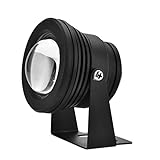 RASTKY 12 V 10 W RGB-LED-Lampe, Wasserdichtes Aquarium-Unterwasserteichlicht für Fischbecken, Garten, Unterwasser-Außenbeleuchtung mit Fernbedienung, Silber (schwarze Abdeckung)