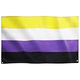 Runesol Nonbinary Flagge für nicht-binäre, 91x152cm,...