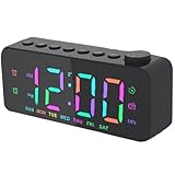Toddmomy Wecker mit Großem LED Display Multifunktionaler Radiowecker USB ladefunktion Leicht Bedienbar Modernes Design für Schlafzimmer und Büro für Senioren