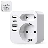 USA Adapter Stecker,Reiseadapter USA mit 3USB 1USB C (3.4A),...