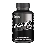 BIOMENTA Maca 8000 – 180 Kapseln hochdosiert mit 10:1 Black Macawurzel Extrakt aus Peru – vegan - Premiumqualität