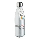 Huuraa Sportflasche Budapest my love Geschenk 500ml Silver Wasserflasche Budapest Überraschung