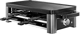WMF Master Raclette Grill mit Keramikpfännchen und Schiebern, Raclette 8 Personen, 1500 W, mit Ablage, variable Temperaturkontrolle, antihaftbeschichtet, spülmaschinengeeignet, edelstahl schwarz matt