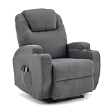 LEADZM Fernsehsessel Relaxsessel Ruhesessel mit 2 Porte gobelets Verstellbarer Beinablage und Liege-Funktion Liegesessel bis 160kg Einzelsofa, Dunkelgrau