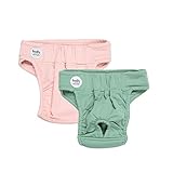 Holly Good Girl Period Panty Läufigkeitshose für Hündinnen 2 STK. - Waschbare Stoffwindeln aus Oeko-TEX zertifizierter Baumwolle - Hundewindeln mit anpassbarem Klettverschluss (Rosa, S)