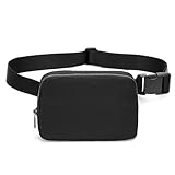 Bauchtasche Damen Schwarz, Klein Gürteltasche Herren mit Verstellbarem Riemen Nylon Hüfttasche Wasserdicht Handy Bauchtaschen für Sport Outdoor Reise Running Wandern Radfahren