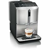 SIEMENS Kaffeevollautomat EQ300 TF303E07, für viele Kaffeespezialitäten, Milchaufschäumer, Keramikmahlwerk, OneTouch-Funktion, 1300 W, Inox silver metallic