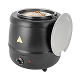 Suppenwärmer 10L, Elektrischer Suppentopf mit Deckel, Wärmeerhaltung 35-80°C, Suppenwärmertopf Suppenkessel Thekentopf