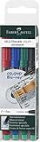 FABER-CASTELL 1513 04 - Marker MULTIMARK permanent, Stärke: F, 4er Etui, Inhalt: je 1x rot, blau, grün, schwarz