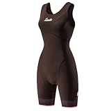 Santic Damen Triathlonanzug Gepolstert Triathlon Anzug Einteiler Ärmellos Pro Tri-Anzug Fahrrad Bodysuit Skinsuit Schnell Trocknend Abnehmen Radtrianzug Schwarz M