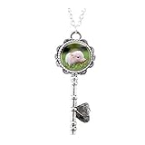 Baby-Halskette mit Schweinchen-Anhänger, Halskette, Glas-Kunstdruck, Schmuck, Charm, Geschenke für Sie oder Ihn