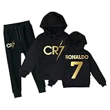 Generisch Fußball Trikots Kinder CR-7 Fußball-Trainingsanzug Kinder Hoodie & Jogginghose Set Jungen Fußball Geschenk #19