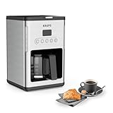 Krups KM442D Premium Filter-Kaffeemaschine | 10-15 Tassen | 1,000 Watt | programmierbar | Warmhaltefunktion | edelstahl | schwarz