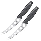 Westmark 2 Profi-Käsemesser/-schneider, Klingenmaß: 13,5 cm, Länge: 25 cm, Rostfreier Edelstahl/Kunststoff, Master Line, Schwarz/Silber, 135622E3