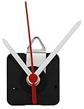 McPower Quarzuhrwerk | CQ-5001 | Lautlos & Schleichend, Inkl. Kunststoff-Zeigersatz, Uhrwerk für Wanduhr & DIY-Uhren, 55x55x15 mm Metallaufhänger, Schwarz