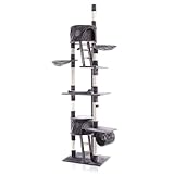 Wiltec Kratzbaum 240-260 cm dunkelgrau, Katzenkratzbaum...