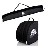 Rawstyle Skitasche Ski-Schuh-Tasche Set SKI-Tasche 160cm 180cm 190cm wasserdicht Ski Bag Ski Cover Wintersport Kombi (schwarz-schwarz, Set 160cm)