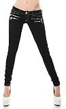 Damen Jeans Low Rise Hüftjeans Hose Röhrenjeans Skinny Slim Fit Stretch XS-XL (DE/NL/SE/PL, Alphanumerisch, M, Regular, Regular, Schwarz/238)