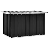 Tidyard Gartenbox Garten-Aufbewahrungsbox Auflagenbox Aufbewahrungstruhe Kissenbox Werkzeugkasten Aufbewahrungskiste 109 x 67 x 65 cm (L x B x H) mit Klappdeckel zu öffnen und zu schließen Stahl