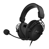 HyperX Cloud Alpha S Gaming-Headset, 7.1 Surround Sound, einstellbarer Bass, Dual Chamber Drivers, Audio-Control-Mixer, Memory Foam, abnehmbares Mikrofon, kompatibel mit PC, Schwarz