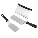 KICHOUSE 1 Satz Steakspatel für die Küche tief Pfannenwender Werkzeug Grillschaufel groß breit schuhlöffel Kochspatel Utensilien Pizzaschaufeln für zu Hause Pizzaspachtel Edelstahl Schwarz