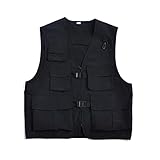 Weste Herren Outdoor Softshell, Anglerweste Mit Vielen Taschen Und Reißverschluss Laufweste Cargo Freizeit Funktionsweste College Hip Hop Arbeitsweste Einfarbig Classic Herrenwesten